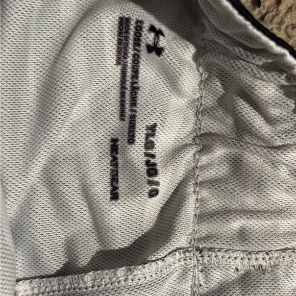 Under Armour White Mesh Athletic Shorts with Black Trim - Picture 2 of 2